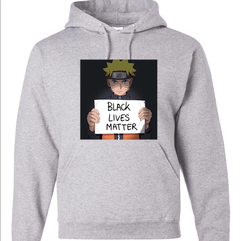 Naruto ‘Black Lives Matter’ Grey Hoodie- Unisex